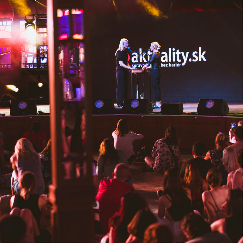 Discussions at Aktulity.sk Tent at Pohoda 2025