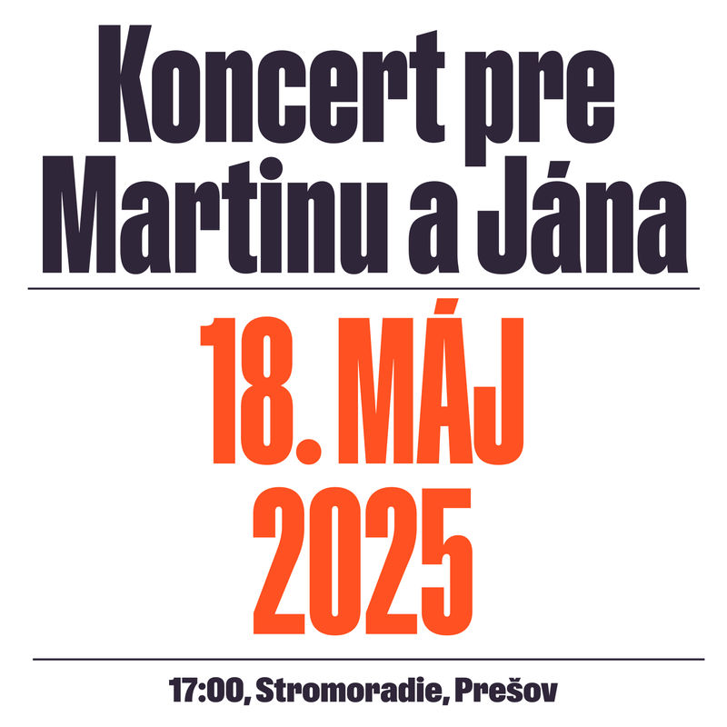 Na Koncerte pre Martinu a Jána v prešovskom Stromoradí vystúpi duo Peter Lipa a Peter Lipa ml. a skupina Akustika