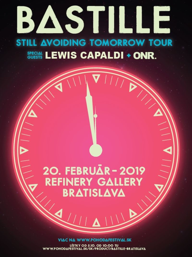 The Bratislava concert of Bastille to be supported by Lewis Capaldi and Scottish songwriter ONR.