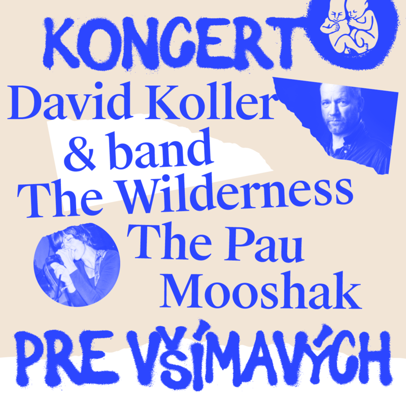 David Koller & Band, The Pau, The Wilderness a Mooshak vystúpia na Koncerte pre všímavých v Novej Cvernovke