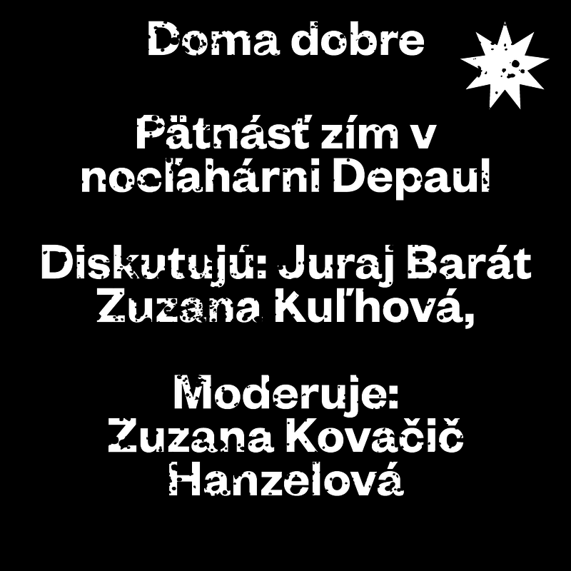 Debata 15 zím v nocľahárni sv. Vincenta