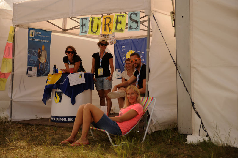 Information on job offers within Europe at EURES tent