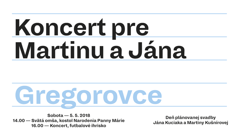 Concert for Martina and Ján in Gregorovce this Saturday