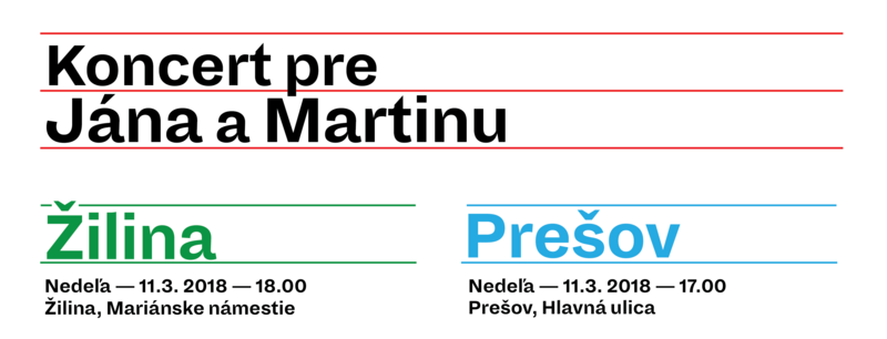 Concerts for Ján and Martina in Žilina and Prešov