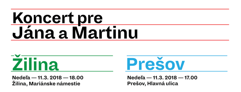 Koncerty pre Jána a Martinu v Žiline a v Prešove