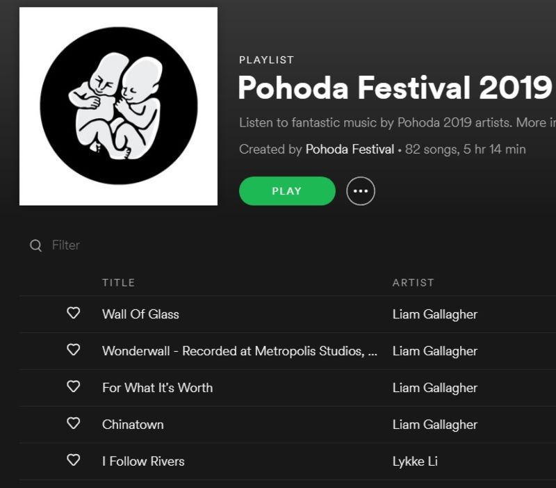 SÚŤAŽ O LÍSTOK NA POHODU 2019 – SPOTIFY PLAYLIST