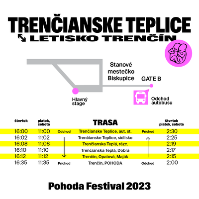 Suburban Bus Transport from Trenčianske Teplice to Pohoda 2023