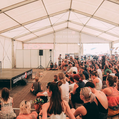 Program at Literature Tent Martinus