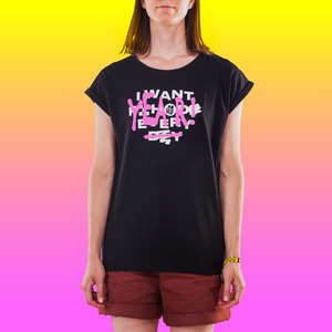 Female T-Shirt I WANT POHODA EVERY YEAR_Black